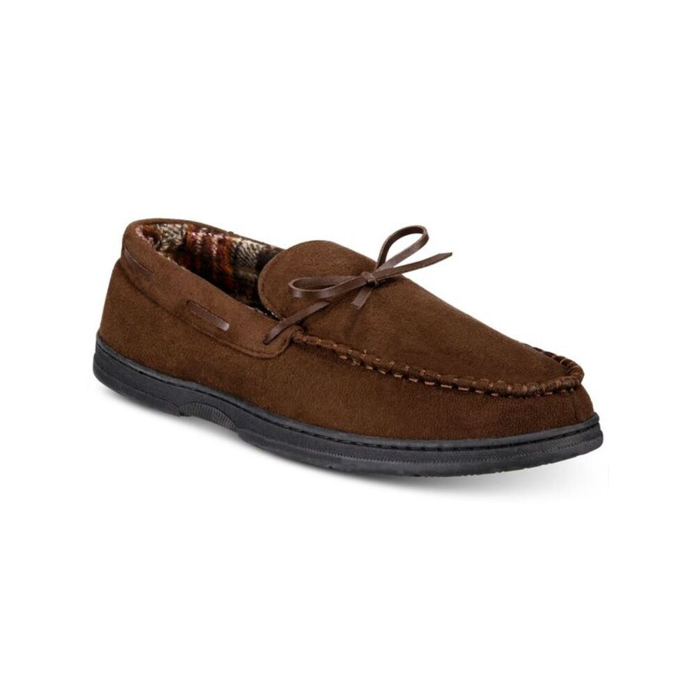 GOLD TOE Mens Beige Indoor/Outdoor Sole Round Toe Lace-Up Moccasins Shoes S